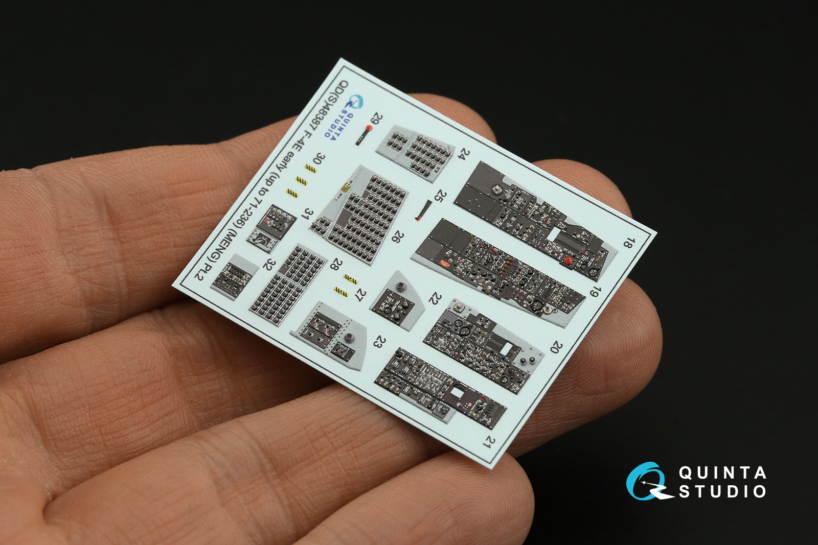 QDS-48387 3D Декаль интерьера кабины F-4E early с установленным предкрылком крыла (Meng) (Small version)