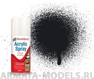AD6021 Краска акриловая No 21 Черный глянец - Modellers Spray 150 ML