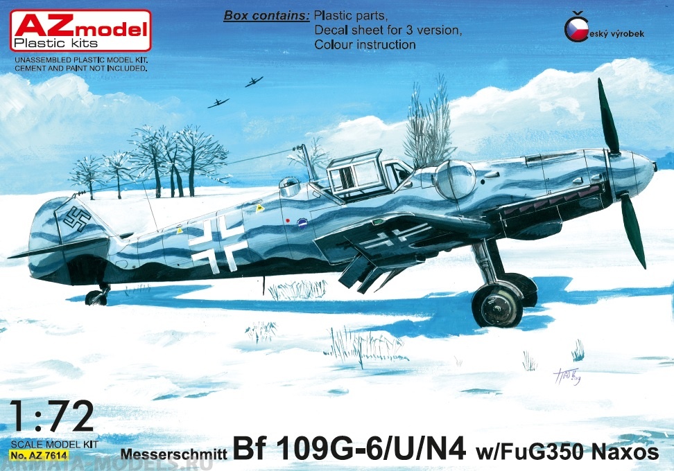 AZ7614 Самолет Messerschmitt Bf 109G-6/U4/N AZmodel Plastic kits
