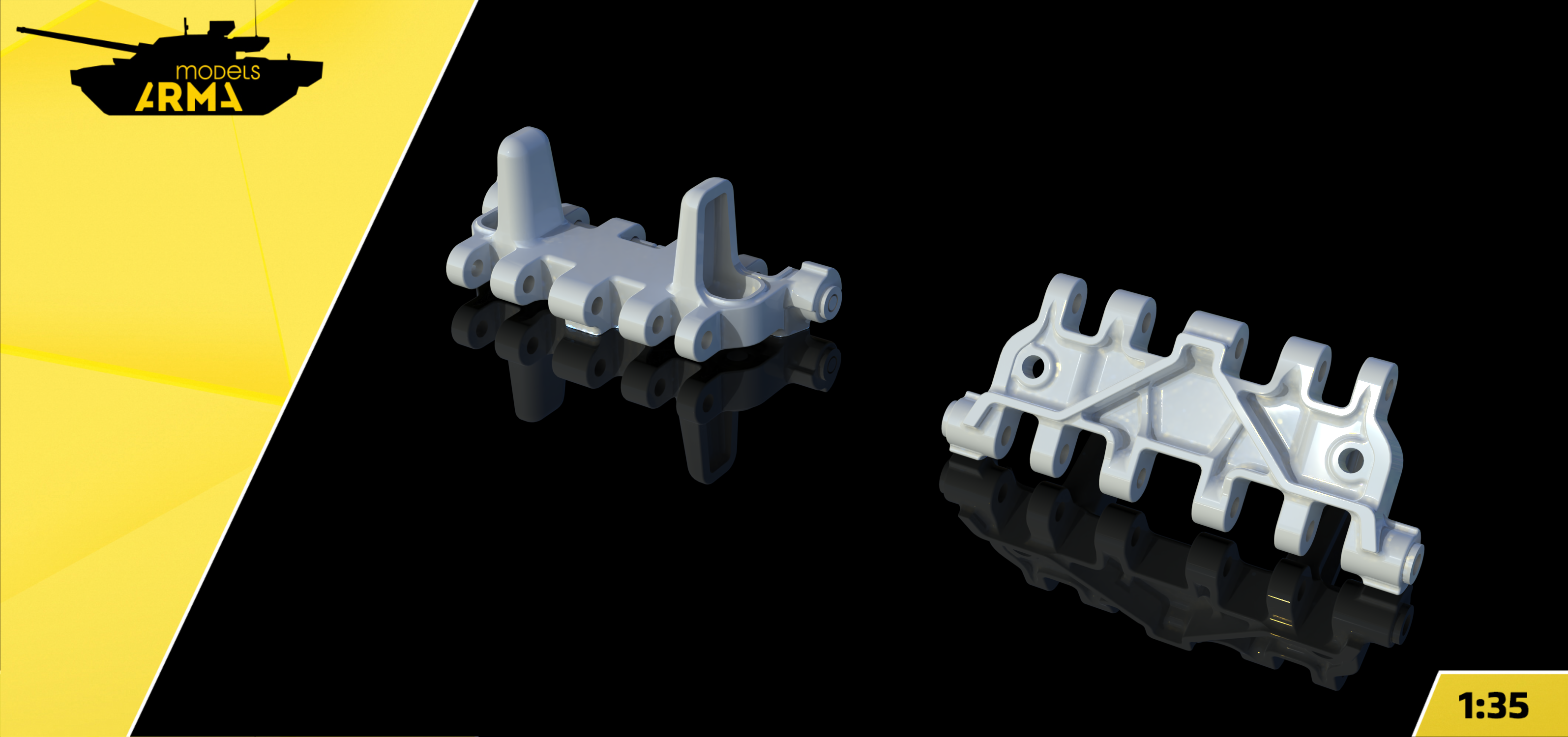 AM35847 Миниатюра Наборные 3D Траки для 2С1 Гвоздика (Не для свободной продажи)