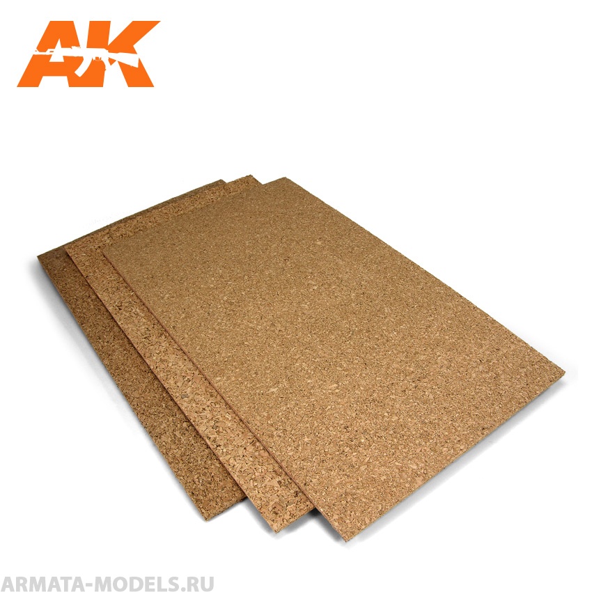 AK8047 Пробковый лист CORCK SHEETS - FINE GRAINED - 200 x 300 x 2mm (2 SHEETS)