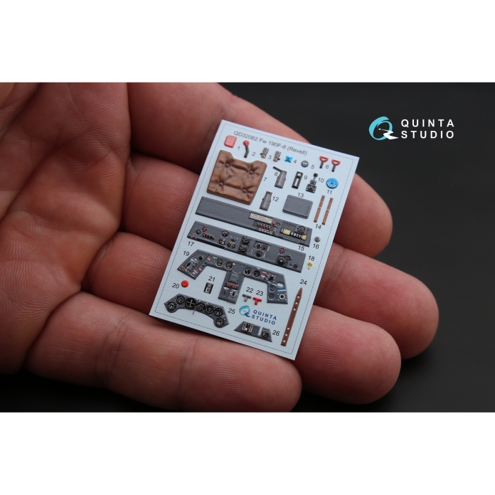 QD32062 3D Декаль интерьера кабины Fw 190F-8 (для модели Revell)