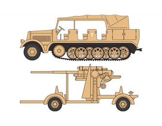 A02303V 88 миллиметровая пушка с тягачом 88mm Flak Gun & Tractor Airfix