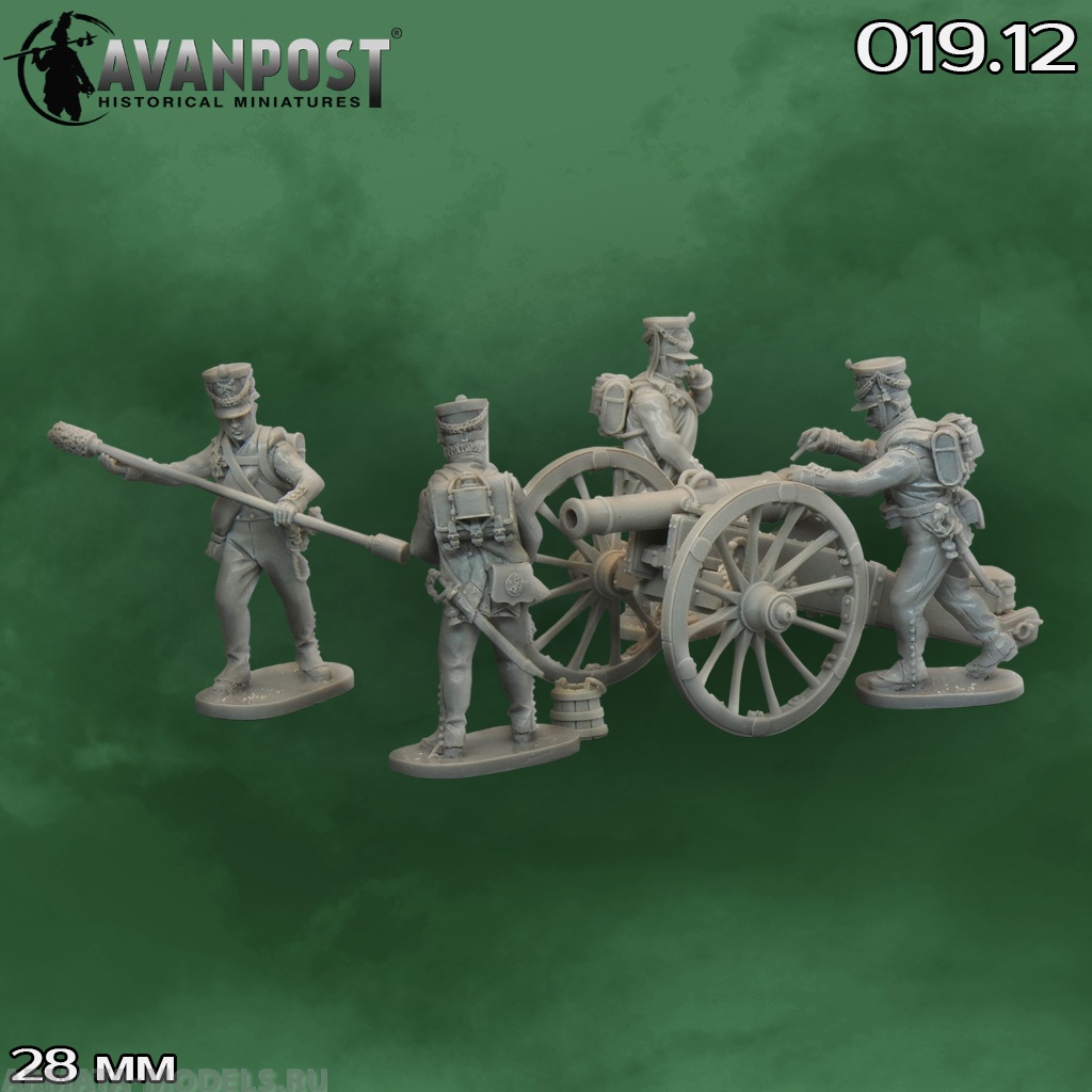 019.12АП Русская артиллерия: 12-фунтовая пушка с расчётом (1805-1812) Аванпост