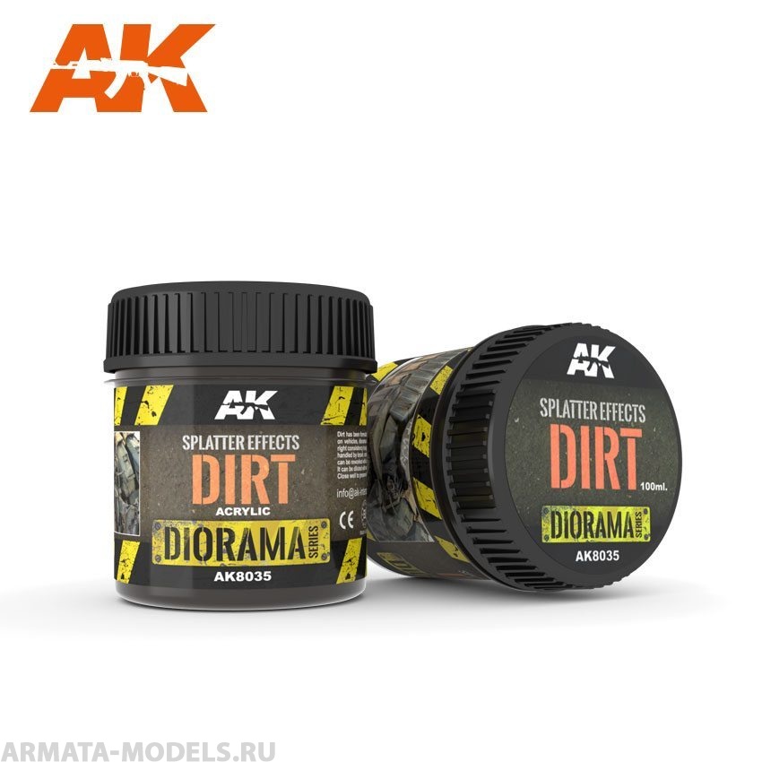 AK8035 Акриловая смесь для имитациии грязевых брызгов SPLATTER EFFECTS DIRT - 100ml (Acrylic)