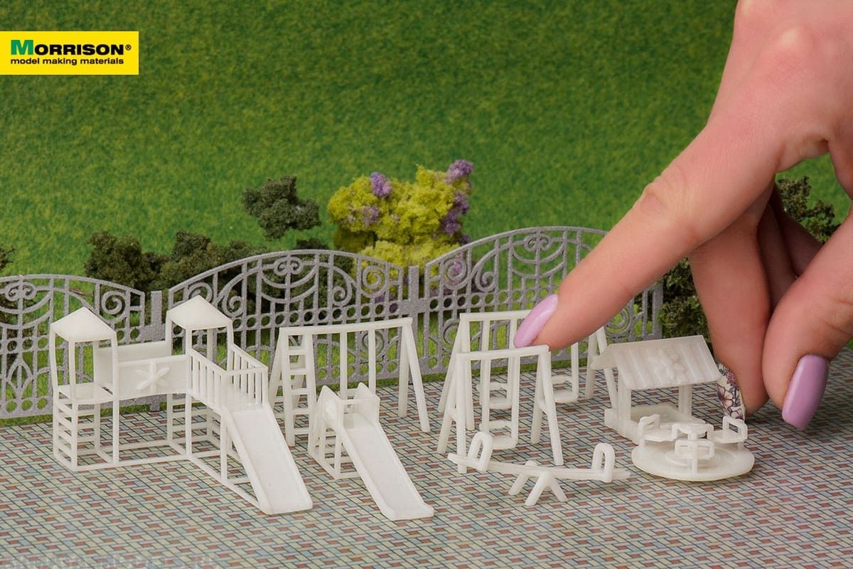 300-dpl-100 Детская площадка д/арх. макета М1:100. Набор 8 эл.