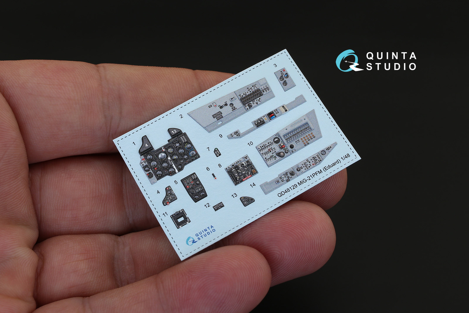 QD48129 1/48 3D Декаль интерьера кабины МиГ-21ПФМ  (серые панели) (для модели Eduard)