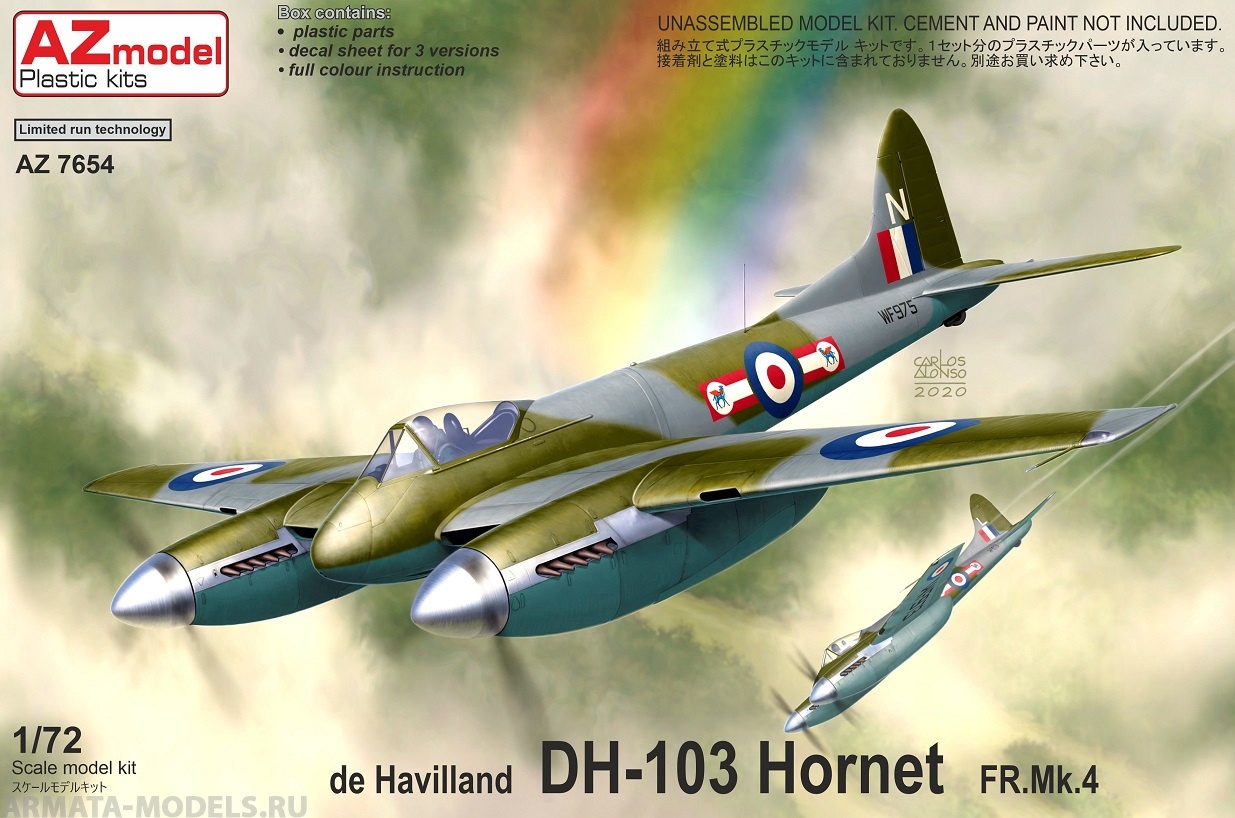 AZ7654 Сборная модель самолета DH-103 Hornet FR.Mk.4 AZmodel Plastic kits