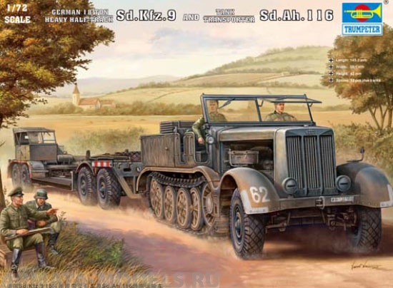 07275P Sd.Kfz.9 (18t) Half-track & Sd.Ah.116 Trailer Trumpeter