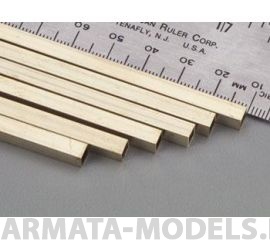 KS8262 Прямоугольная латунная трубка 2,4х4,8 мм, 1 шт