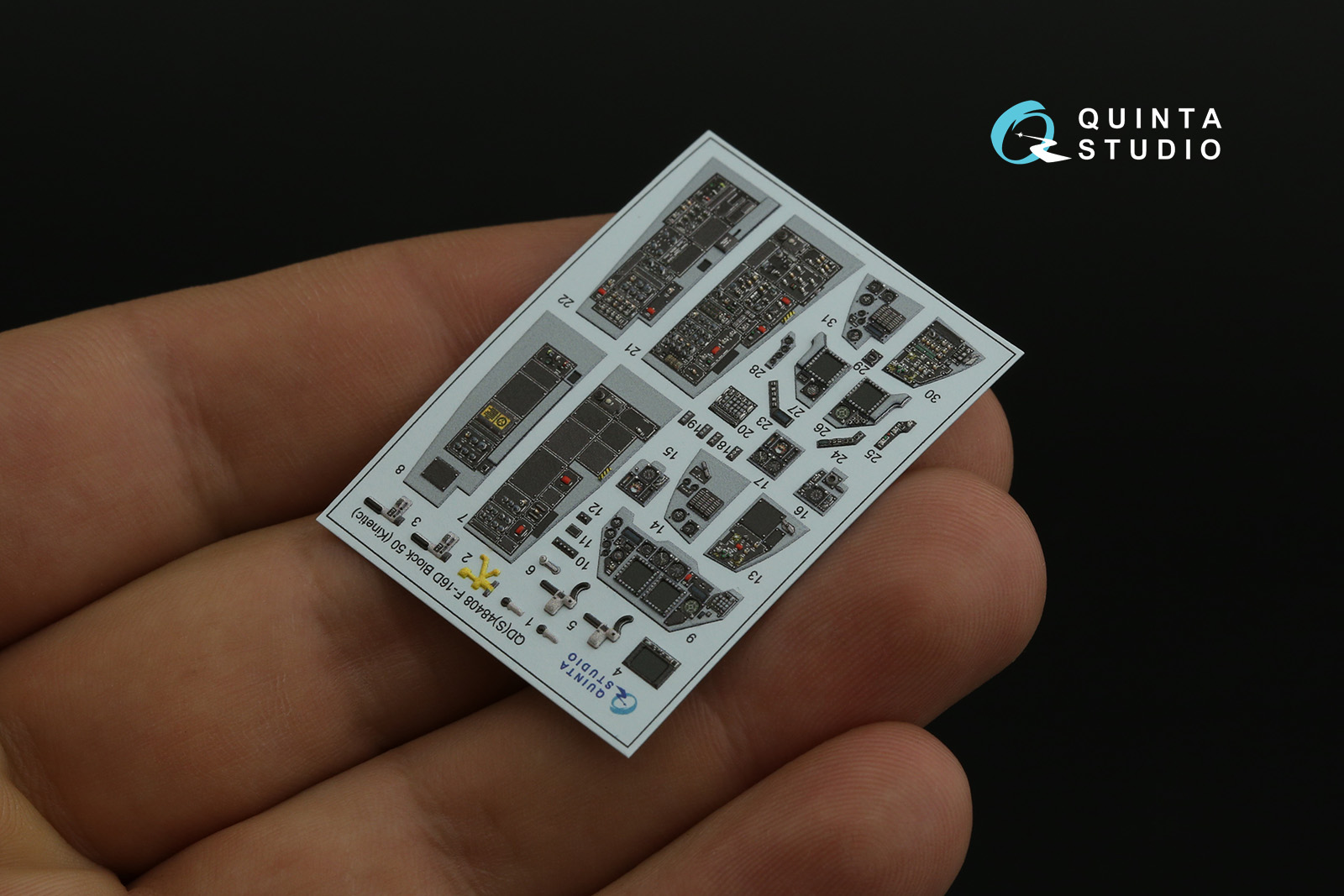 QDS-48408 3D Декаль интерьера кабины F-16D block 50 (Kinetic 2022 tool) (Малая версия)