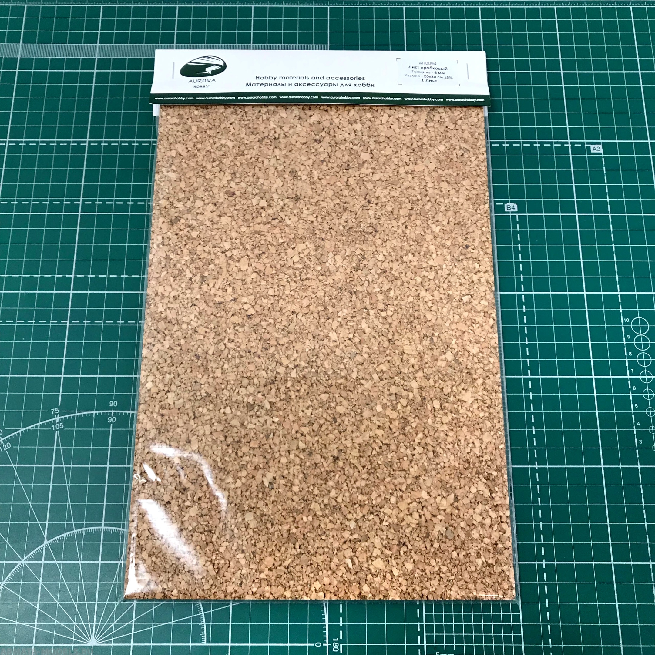AH0094 Лист пробковый, толщина 6 мм, 1 лист 20х30 см
