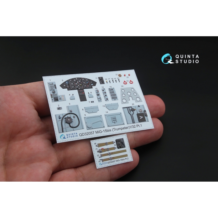 QD32057 3D Декаль интерьера кабины МиГ-15бис (для модели Trumpeter)