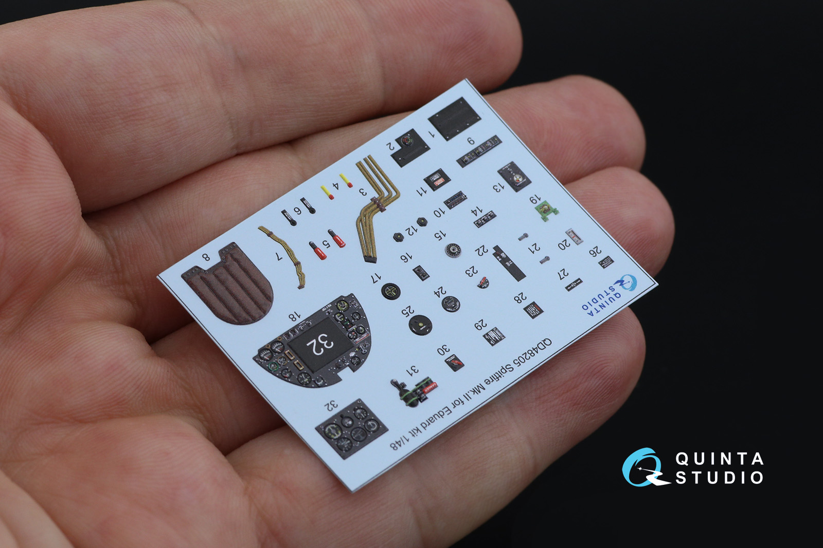 QD48205 3D Декаль интерьера кабины Spitfire Mk.II (Eduard)