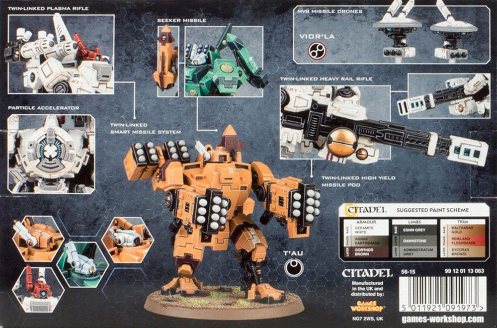 56-15GW Набор Империя Т'ау: Боевой костюм XV88 Залп (T'au Empire XV88 Broadside Battlesuit)