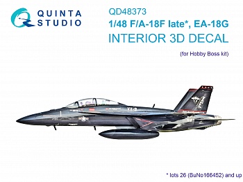 QD48373 3D Декаль интерьера кабины F/A-18F late / EA-18G (Hobby Boss)
