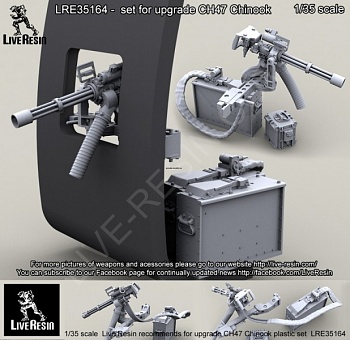 LRE35164 Пулеметная установка M134D в проем окна вертолета CH47 Chinook 
