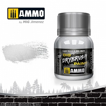 AMIG0621 Ammo Mig Краска акриловая DRYBRUSH  Light Metal