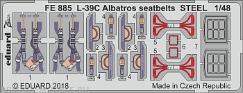 FE885 Фототравление для  L-39C Albatros seatbelts STEEL для модели Trumpeter (Eduard)