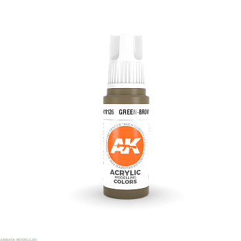 AK11126 Краска акриловая Green-Brown 17ml
